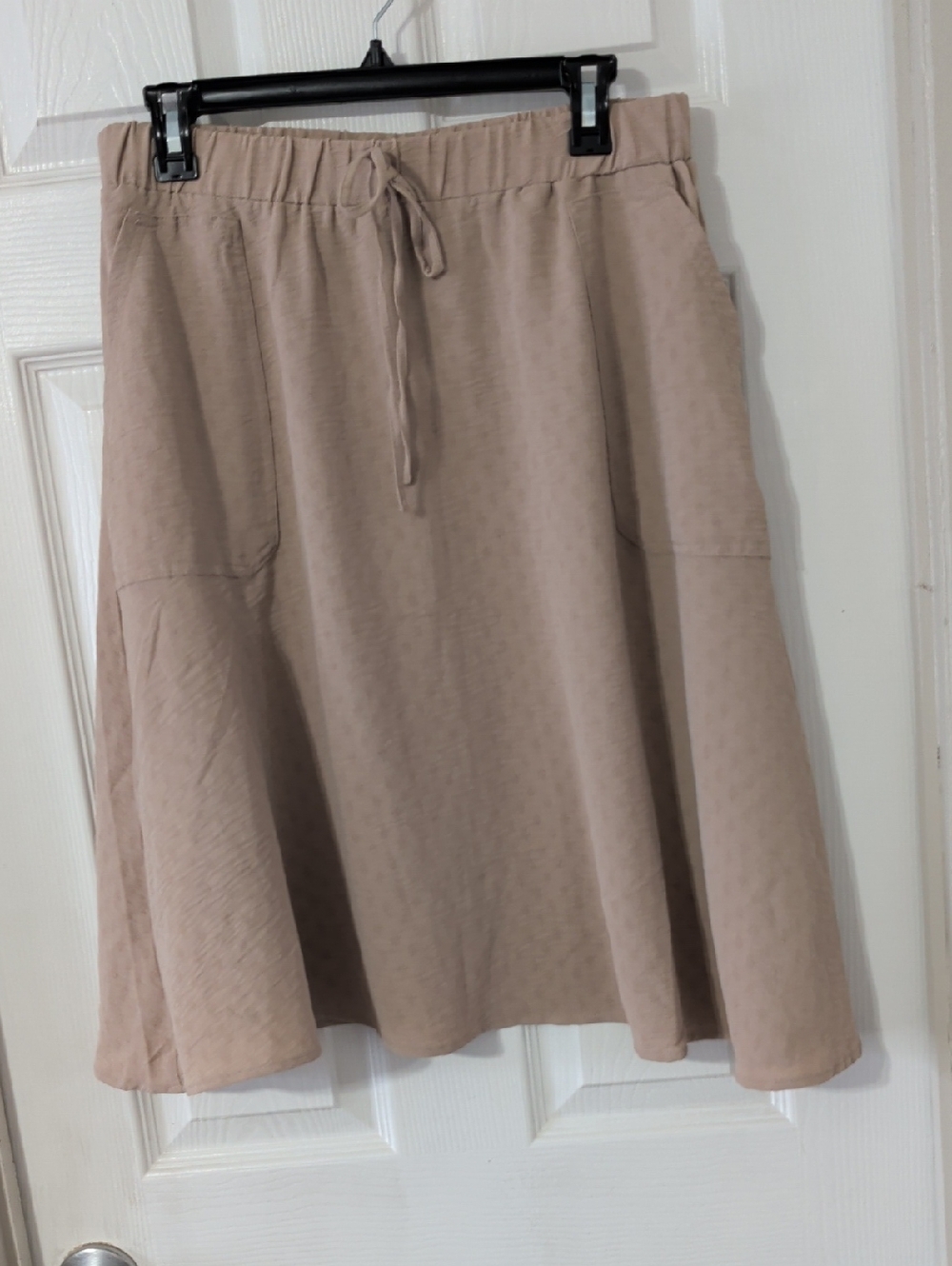 Soho Neutral Tan A-Line Drawstring Skirt